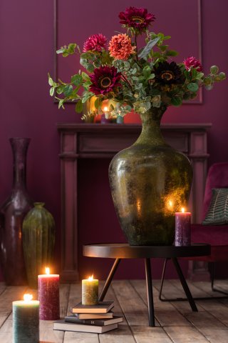 Bout de canapé NIEF 46cm manguier brun foncé piètement métal noir